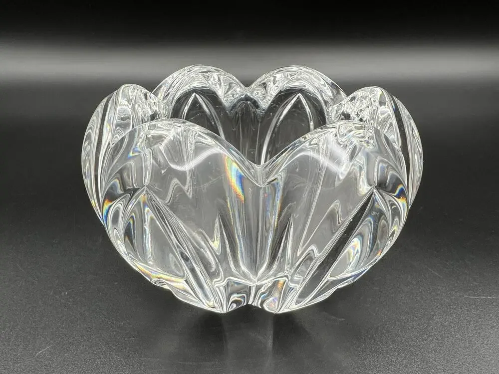 Waterford Crystal Lotus Shaped Votive Tea Light Candle Holder 2.5” Elegant Glass